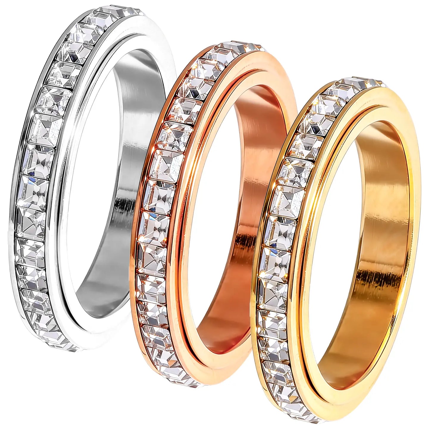 Last 3 Hours: 60% Off🔥Anxiety Rings Titanium Steel Calm Spinner for Women & Men