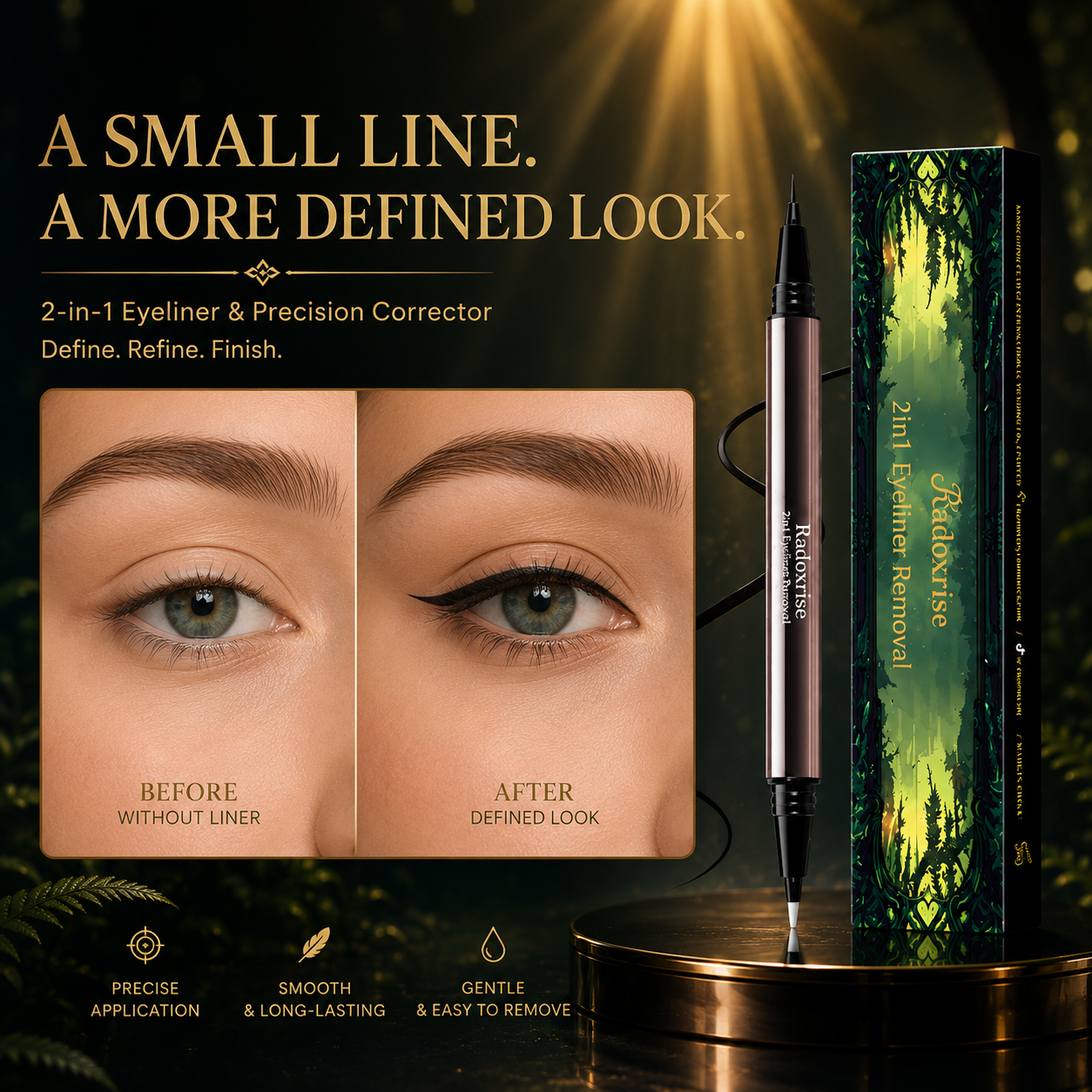 2-in-1 Liquid Eyeliner & Precision Corrector | Waterproof, 24-Hour Wear