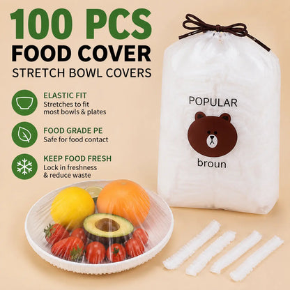 🔥100PCS Disposable Stretch Food Covers for Bowls & Plates