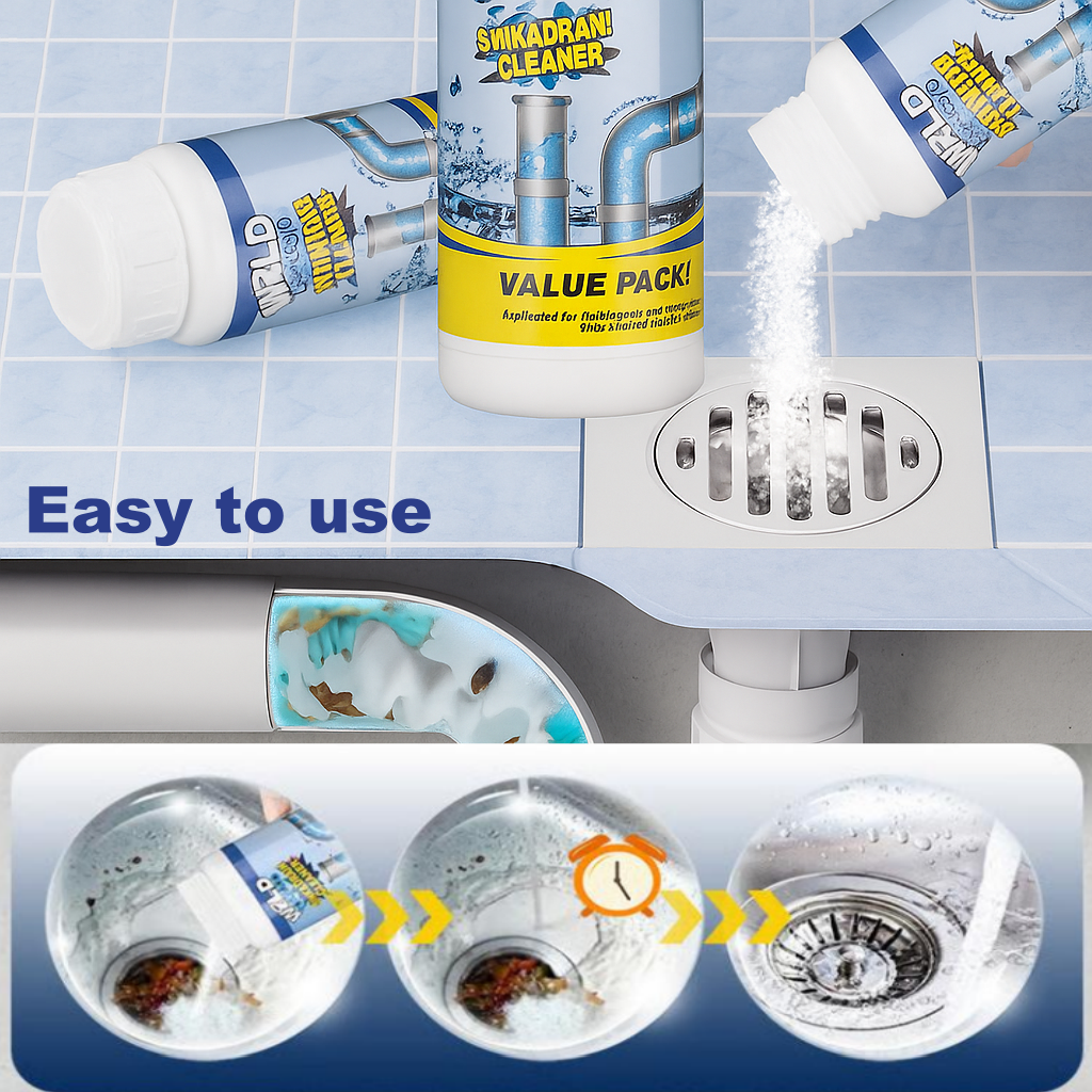 All-Purpose Drain Cleaner: safe, non-toxic & instantly unclogs pipes