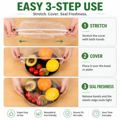 🔥100PCS Disposable Stretch Food Covers for Bowls & Plates