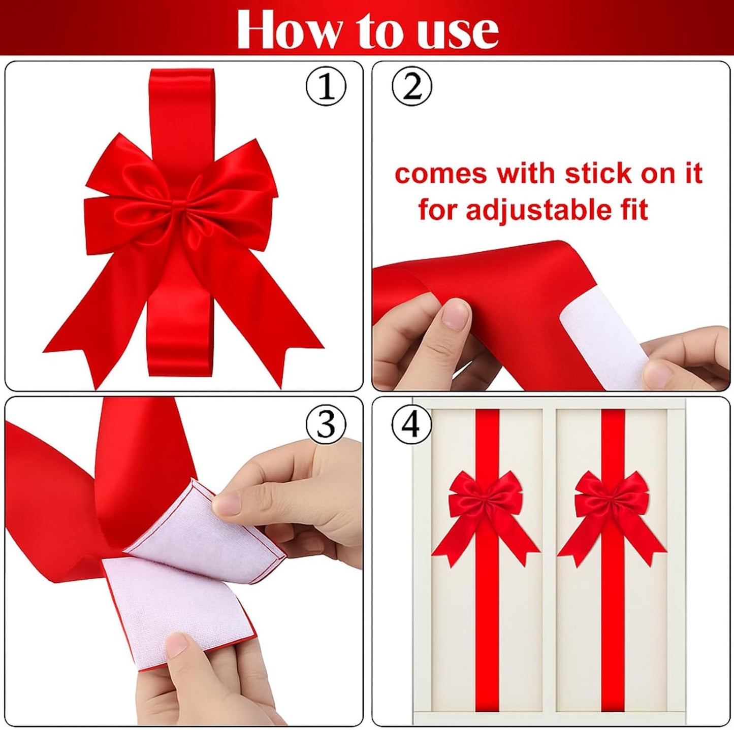 Red Christmas Cabinet Bows