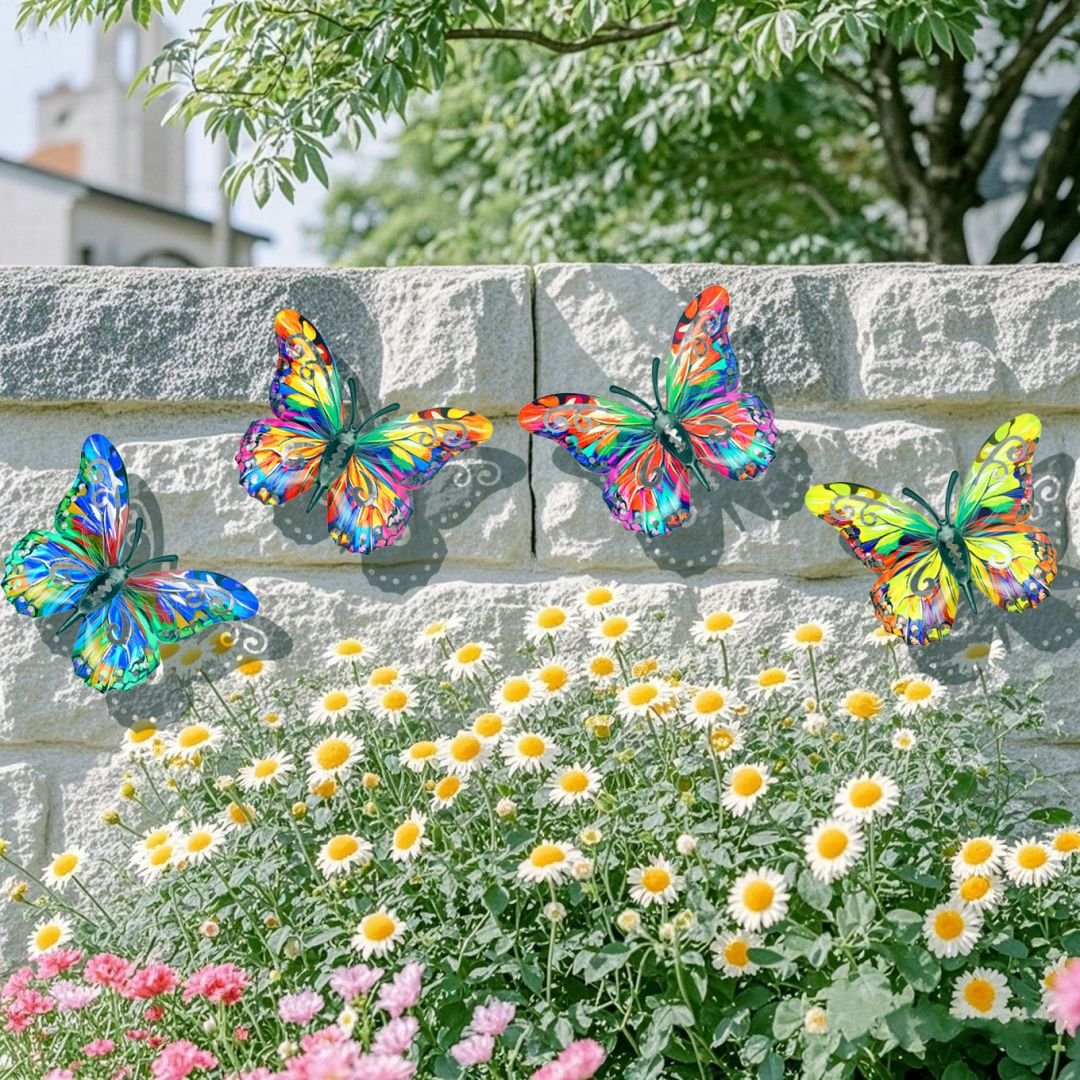🦋A complete set! 4Pcs Butterfly Metal Wall Decor🤩