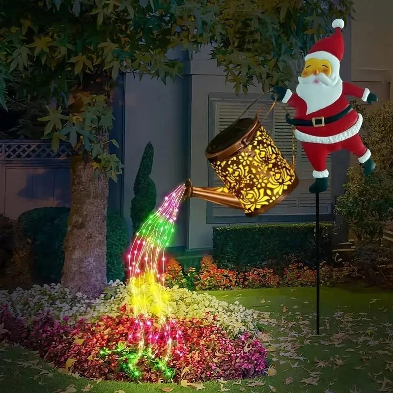 🎄 Christmas Flash Sale 🎅 Solar-Powered Santa Claus Garden Stake Kettle Light