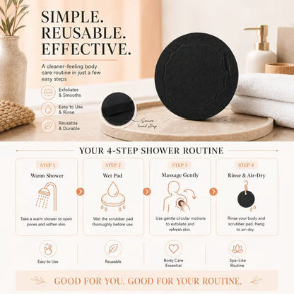 Scrub Bath Pads – Gently exfoliate, unclog pores, reveal brighter skin.