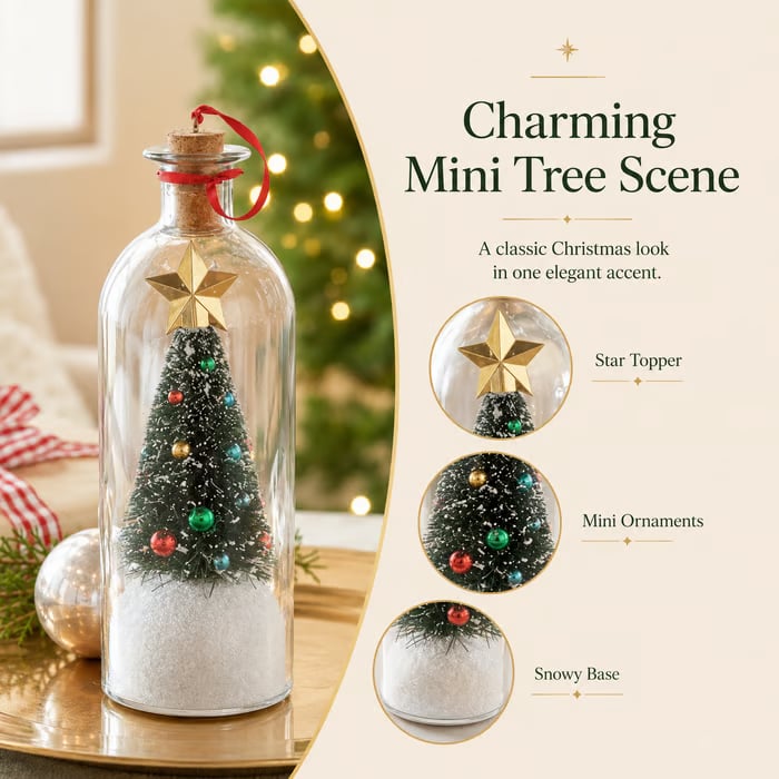 🎅Mr. Christmas 8" Recordable Christmas Tree Message In A Bottle🎄