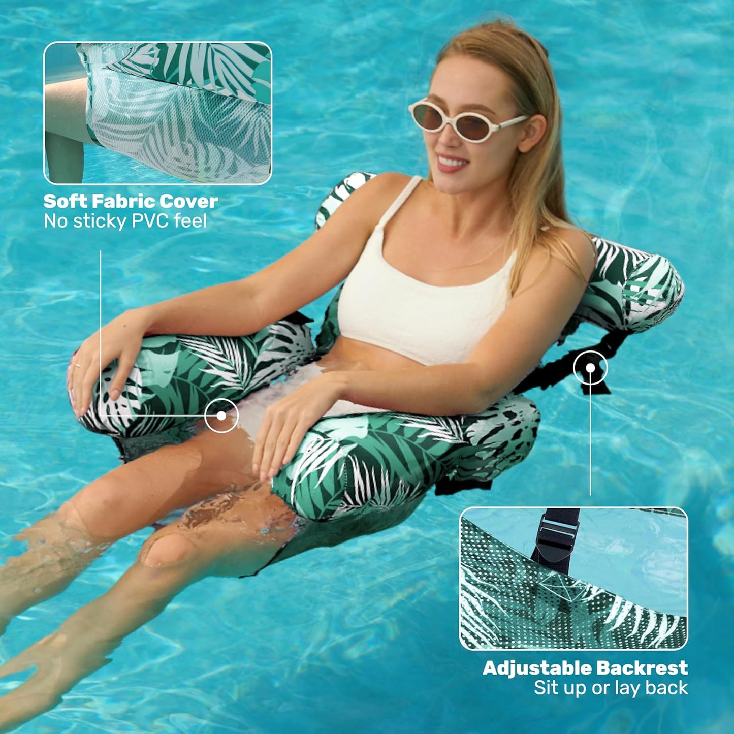 🏊🏻‍♀️Inflatable Pool Float Chair, Free Pump Included🌊 | Free Shipping & Today's Limited Time Offer!