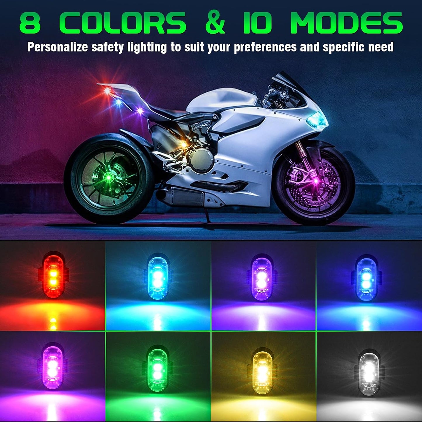 Universal Wireless Remote Control RGB LED Aircraft Strobe Lights