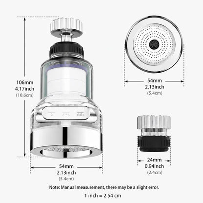 360° Rotating High-Pressure Faucet Filter with 3 Water Modes & Easy Installation