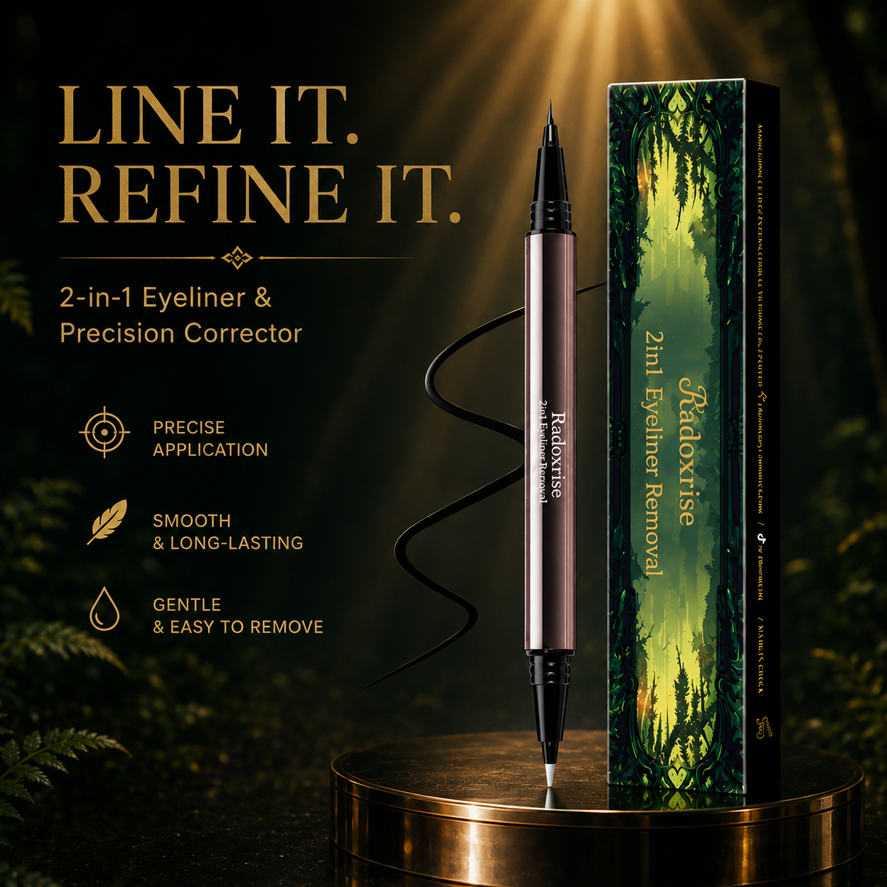 2-in-1 Liquid Eyeliner & Precision Corrector | Waterproof, 24-Hour Wear