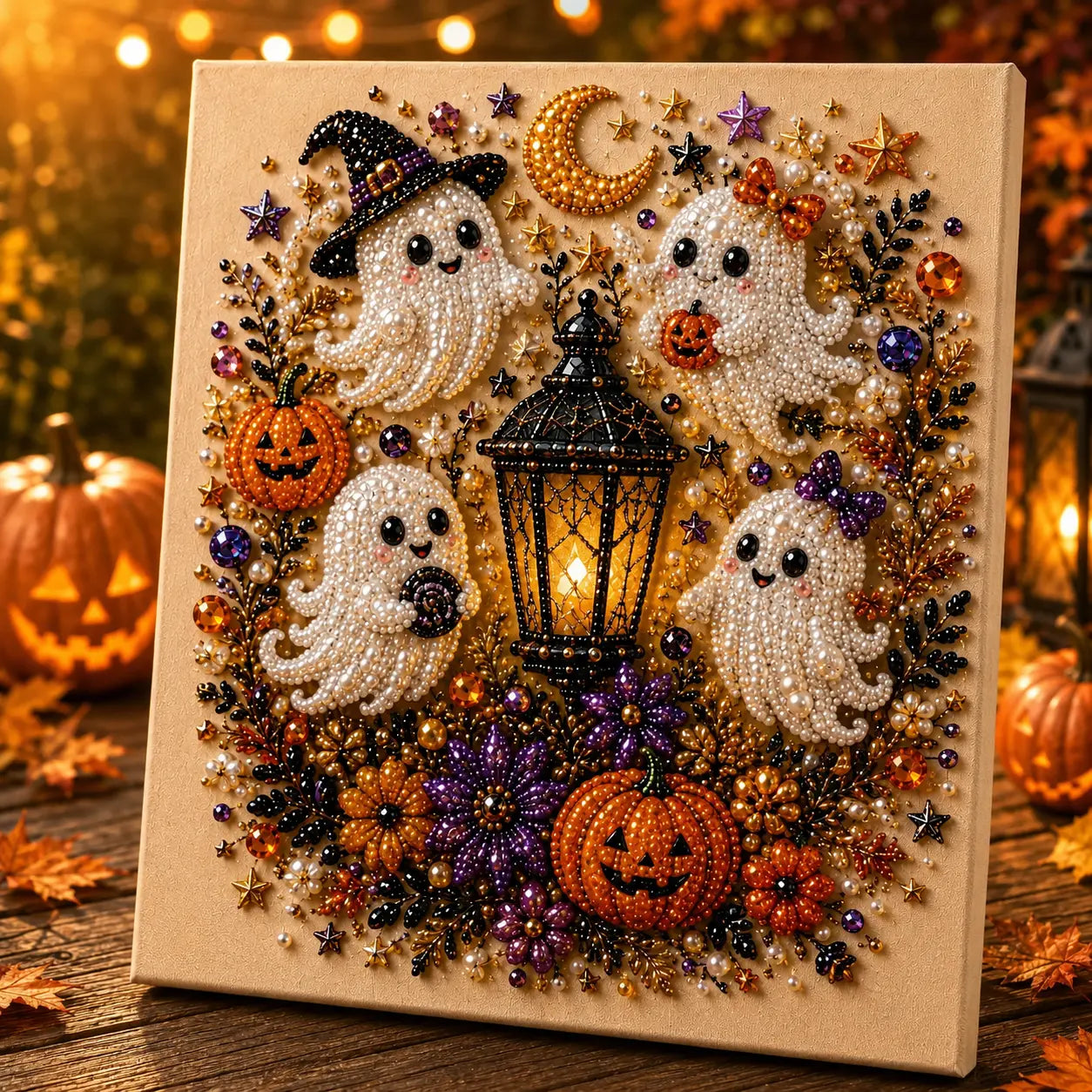 🔥Last 3 Hours: 60% Off👻✨ Halloween Pearl Art DIY Kit – Turn Tiny Pearls into Spooky-Cute Magic