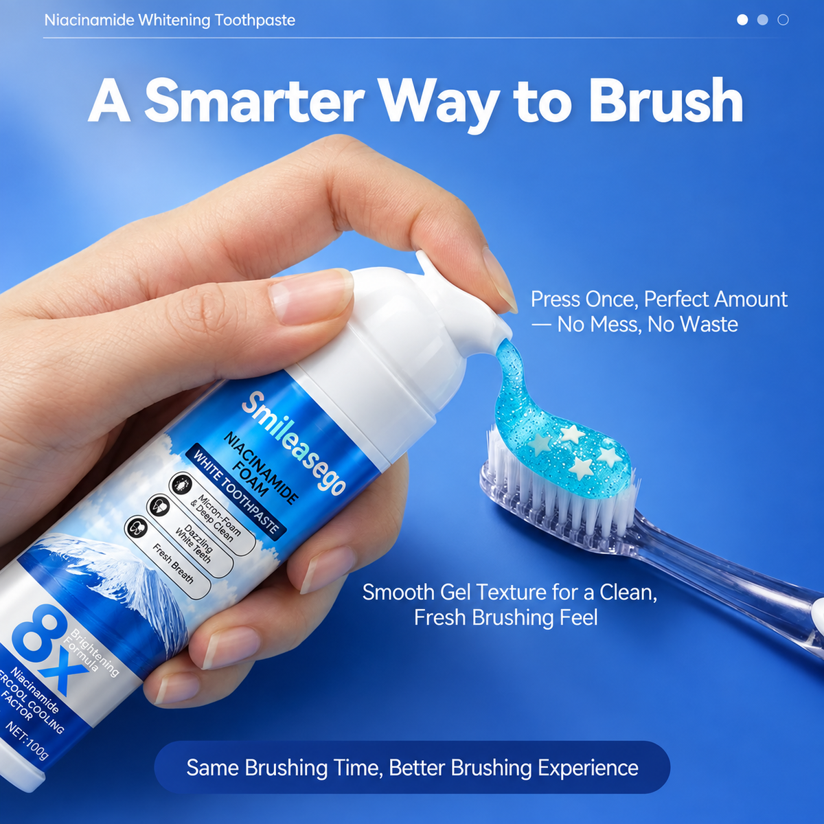 Niacinamide Foaming Whitening Toothpaste 8X