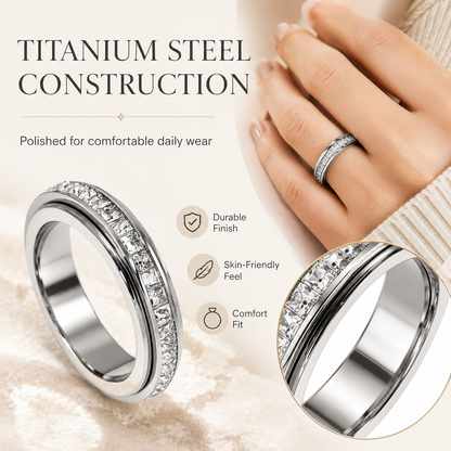 Last 3 Hours: 60% Off🔥Anxiety Rings Titanium Steel Calm Spinner for Women & Men