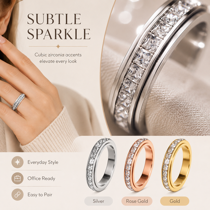 Last 3 Hours: 60% Off🔥Anxiety Rings Titanium Steel Calm Spinner for Women & Men