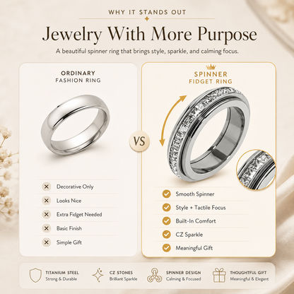 Last 3 Hours: 60% Off🔥Anxiety Rings Titanium Steel Calm Spinner for Women & Men