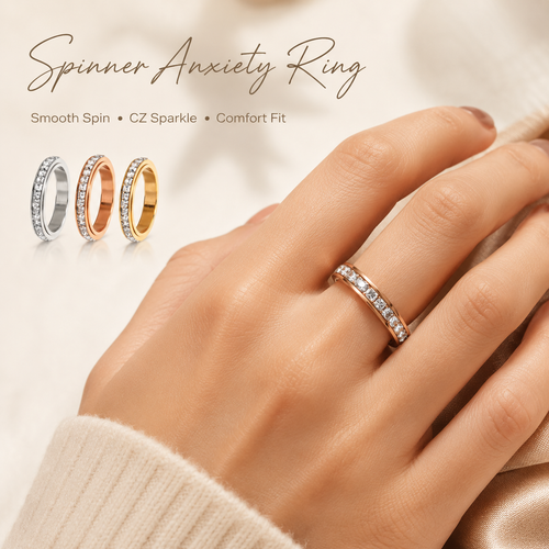 Last 3 Hours: 60% Off🔥Anxiety Rings Titanium Steel Calm Spinner for Women & Men