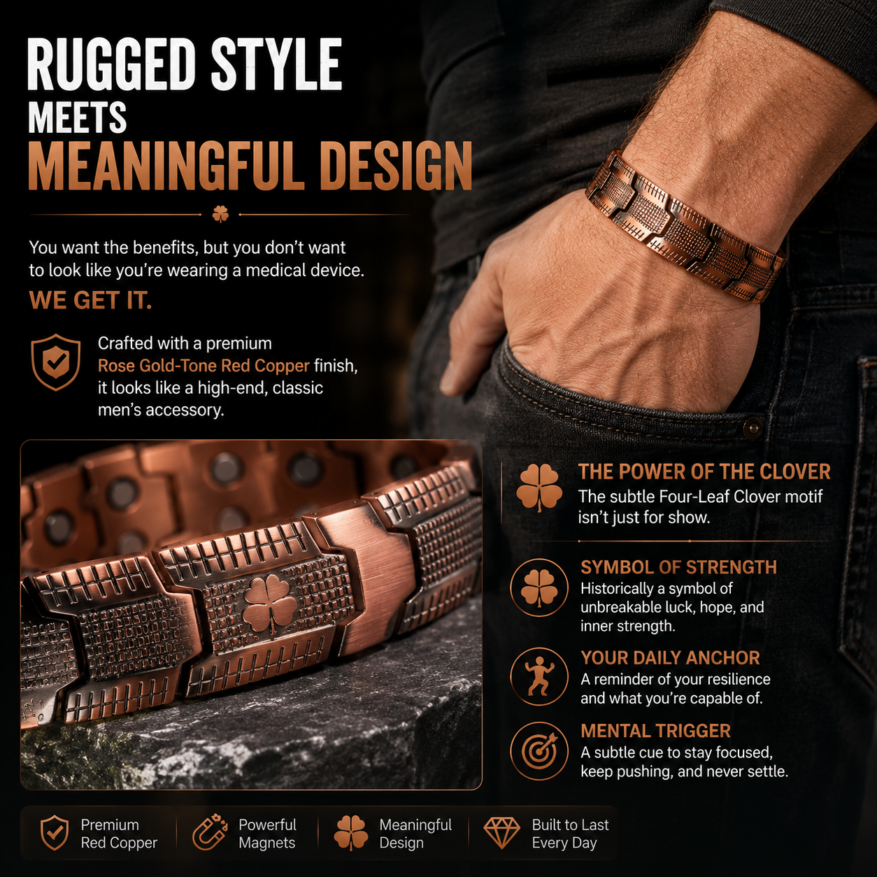 🔥LAST DAY 70% OFF🔥Copper magnetic bracelet — Relieve fatigue and promote blood circulation
