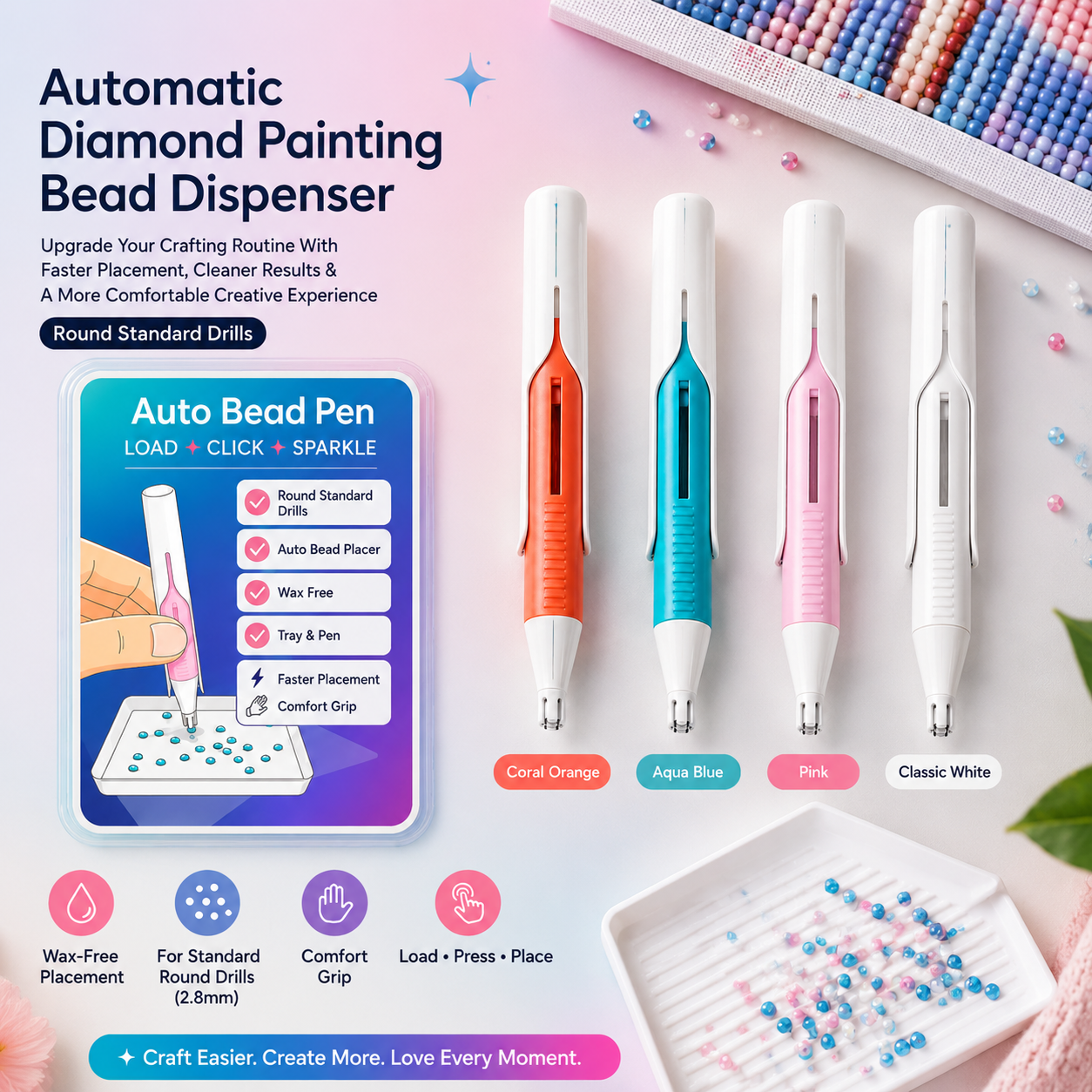 💎Automatic Diamond Painting Bead Dispenser(📦Buy 2 Sets, Get FREE Shipping)