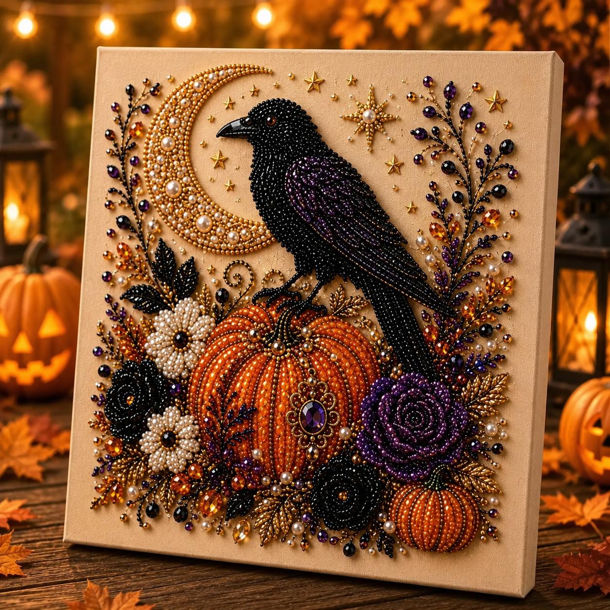 🔥Last 3 Hours: 60% Off👻✨ Halloween Pearl Art DIY Kit – Turn Tiny Pearls into Spooky-Cute Magic