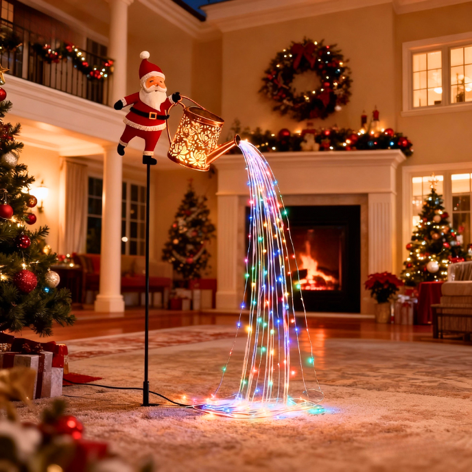 🎄 Christmas Flash Sale 🎅 Solar-Powered Santa Claus Garden Stake Kettle Light