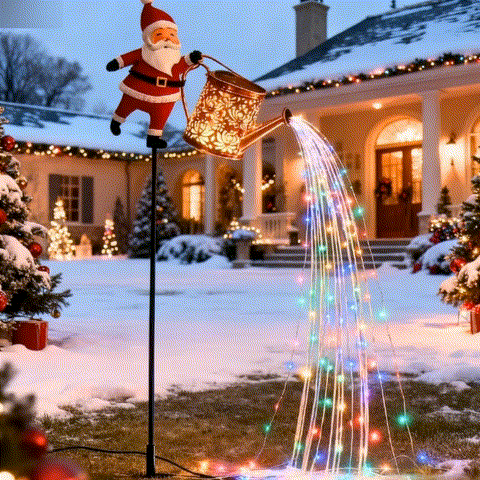 🎄 Christmas Flash Sale 🎅 Solar-Powered Santa Claus Garden Stake Kettle Light