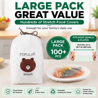 🔥100PCS Disposable Stretch Food Covers for Bowls & Plates