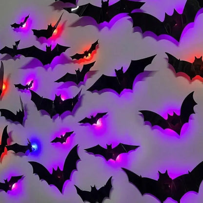🦇 3D Bat Light Set – Spooky Wall Decor, Easy Stick