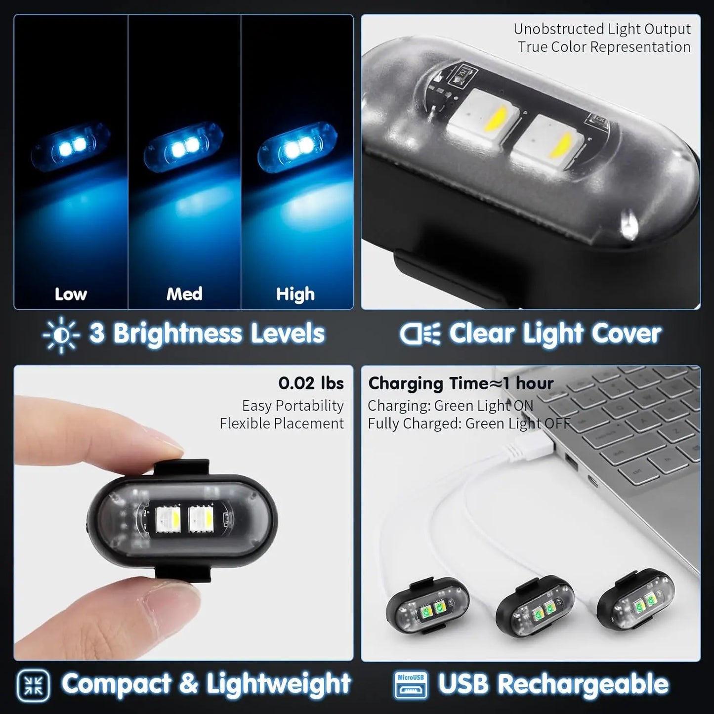 Universal Wireless Remote Control RGB LED Aircraft Strobe Lights