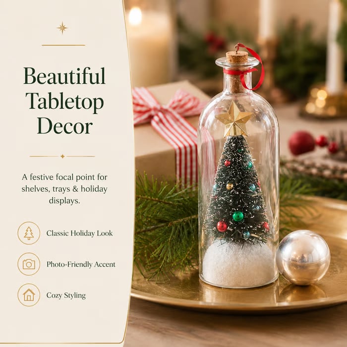 🎅Mr. Christmas 8" Recordable Christmas Tree Message In A Bottle🎄