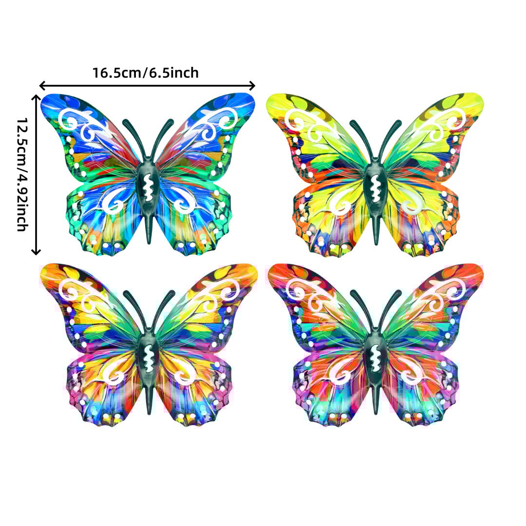 🦋A complete set! 4Pcs Butterfly Metal Wall Decor🤩